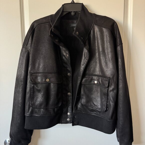 Evereve Aviator Bomber Jacket Black - Picture 9 of 9